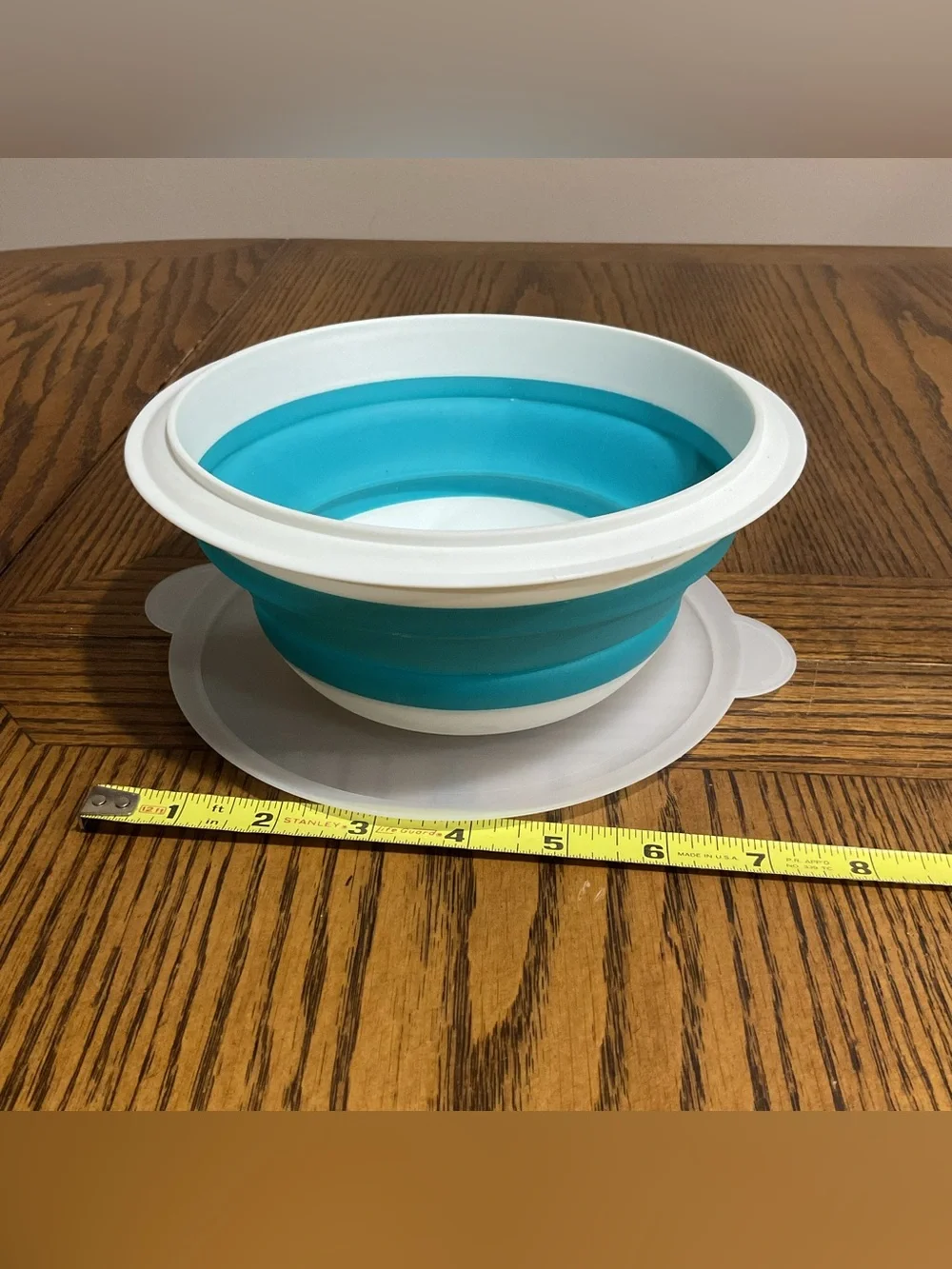 Collapsible Silicone Snack Bowls - Teal & White (Set of 2)